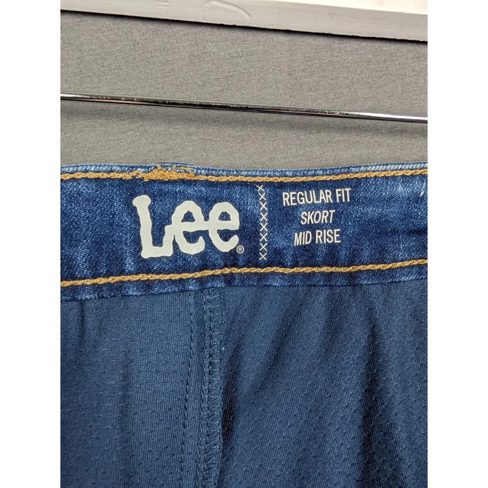Lee Regular Fit Mid‎ Rise Denim Skort Blue Size 20M